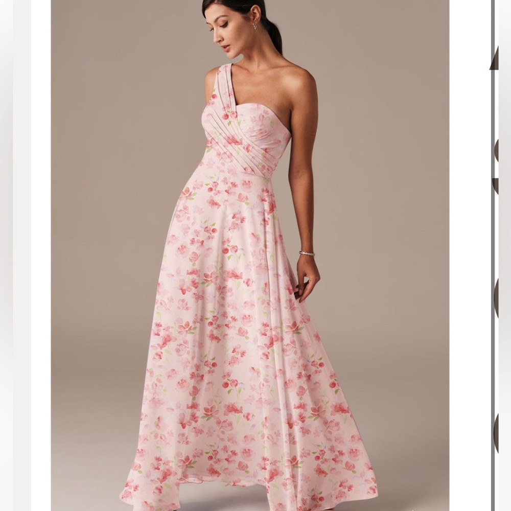 Elegant Pink Floral Women's Dress